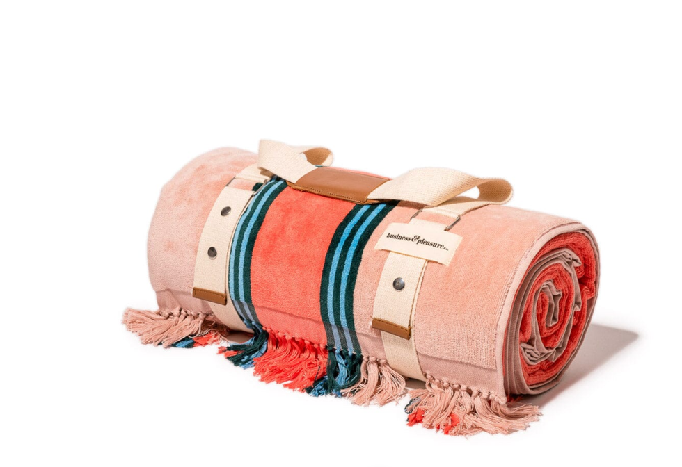 Business & Pleasure The Beach Blanket in Bistro Dusty Pink Stripe