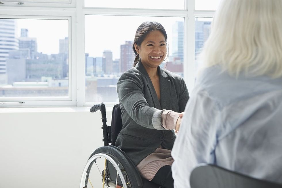 Businesswoman in wheelchair