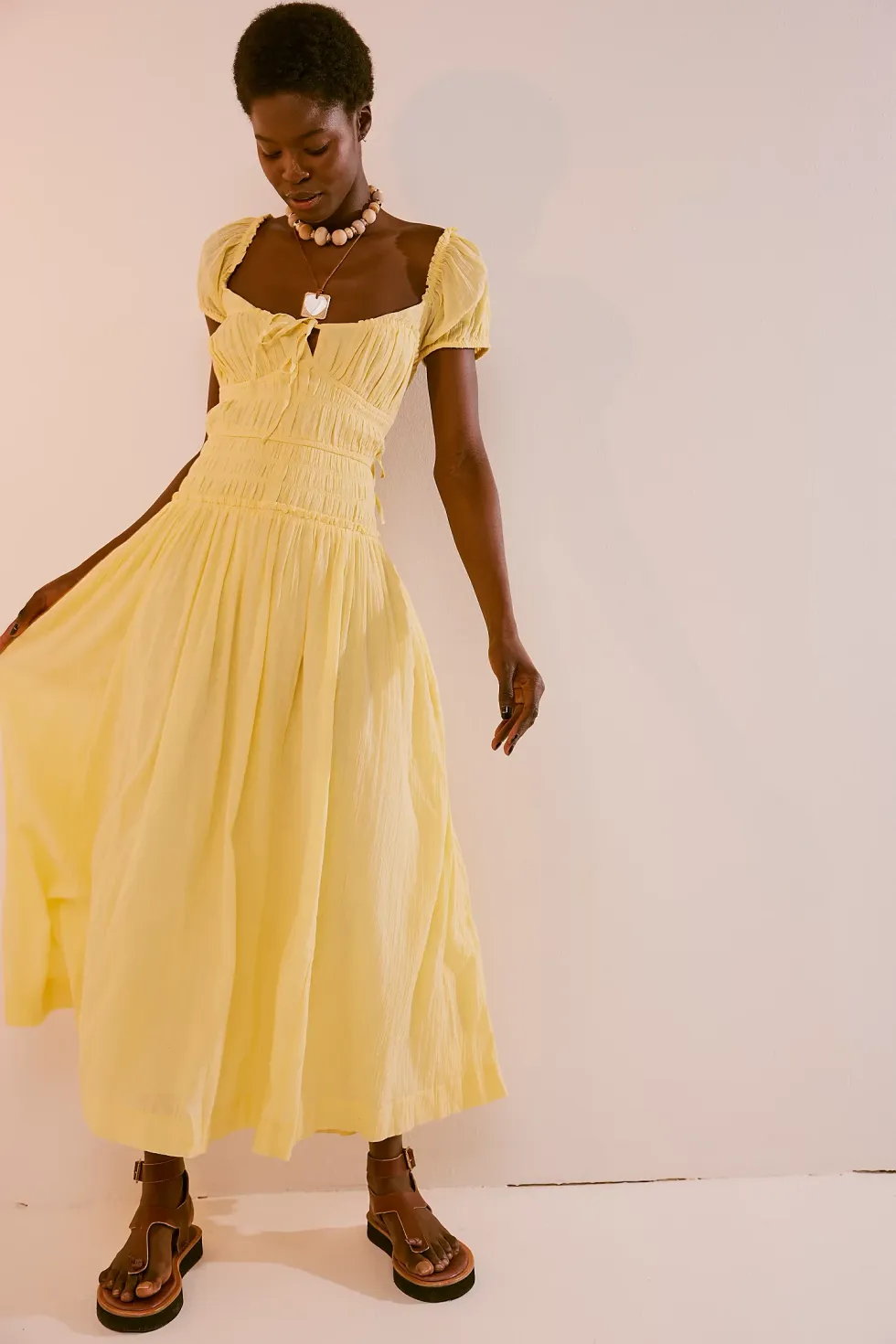 butter yellow Free People Feeling Bonita Dress