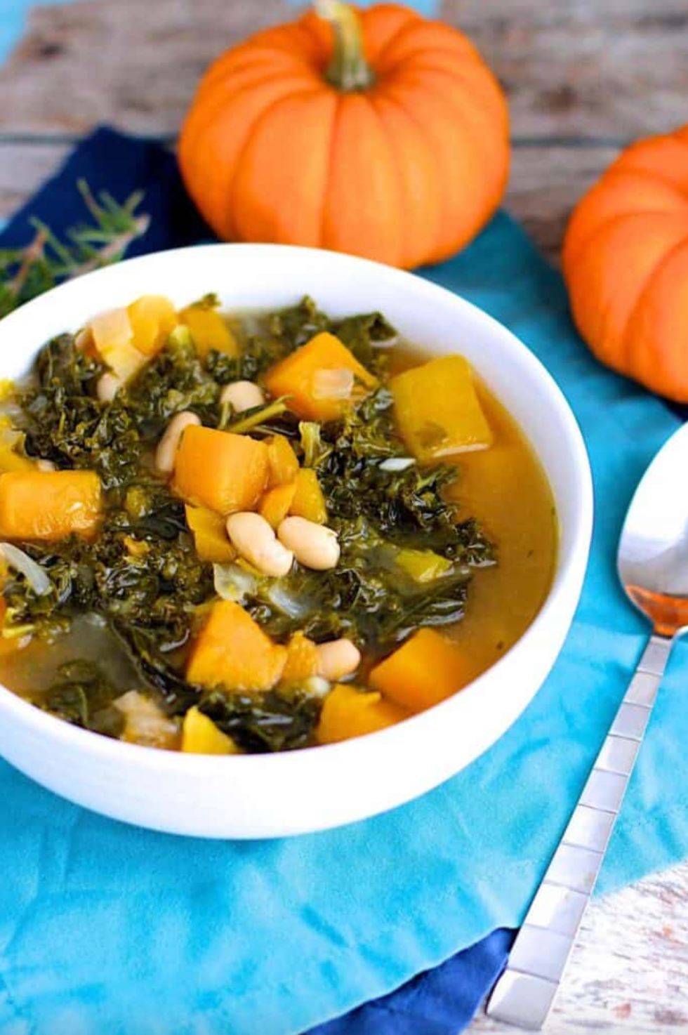 Butternut Squash, Kale and White Bean Soup