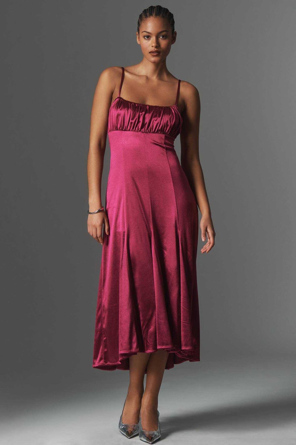 By Anthropologie Sleeveless Drop-Waist Midi Dress