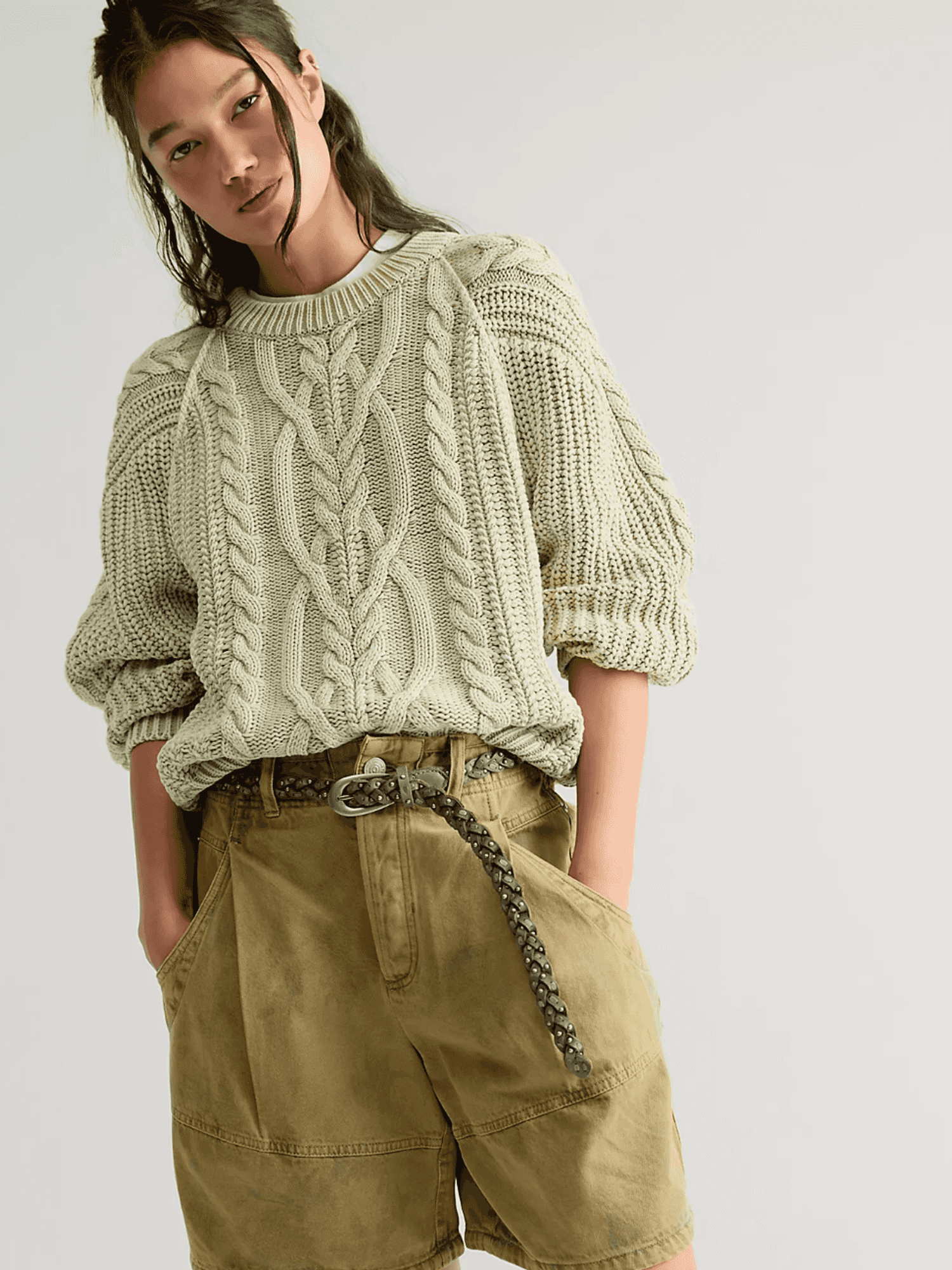 Cable Knit Cotton Sweater