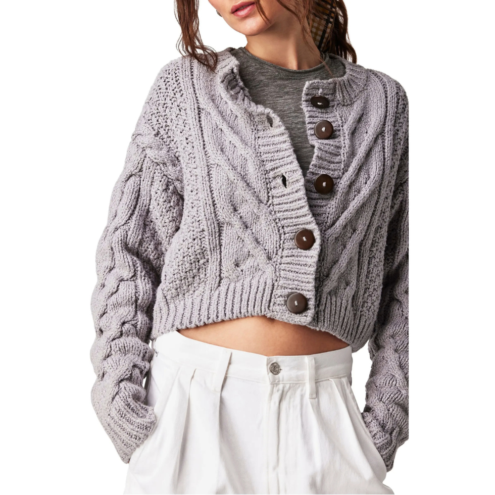 Cableknit Grey Cardigan