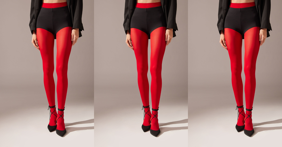 calzedonia red tights