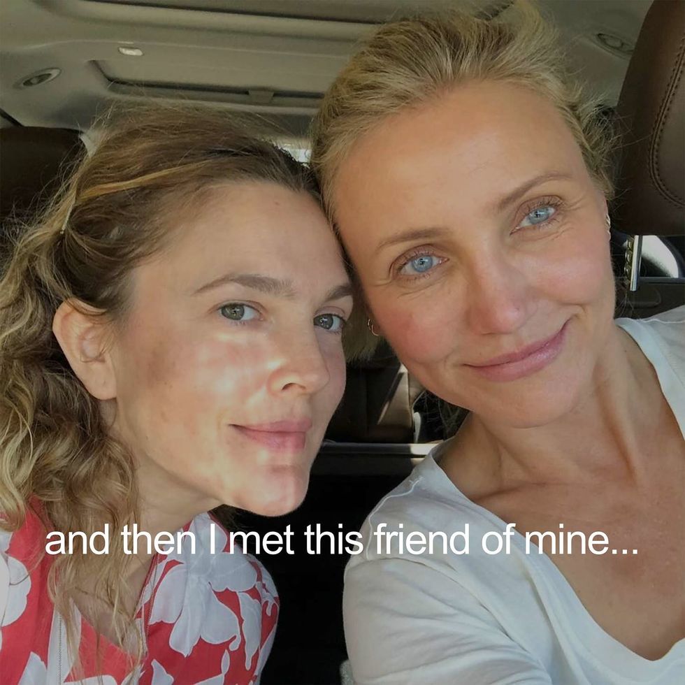 Cameron Diaz and Drew Barrymore Makeup-Free Selfie