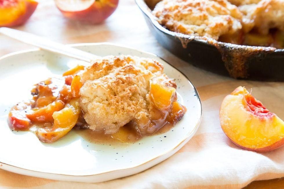 Campfire Peach Cobbler