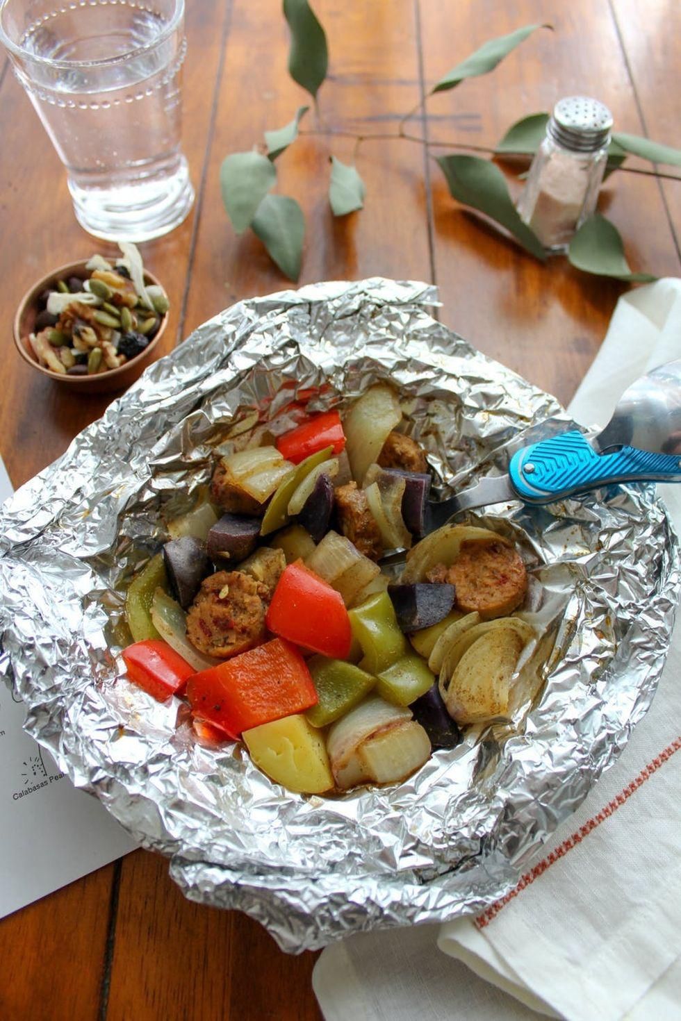 Campfire Veggie Sausage Packets