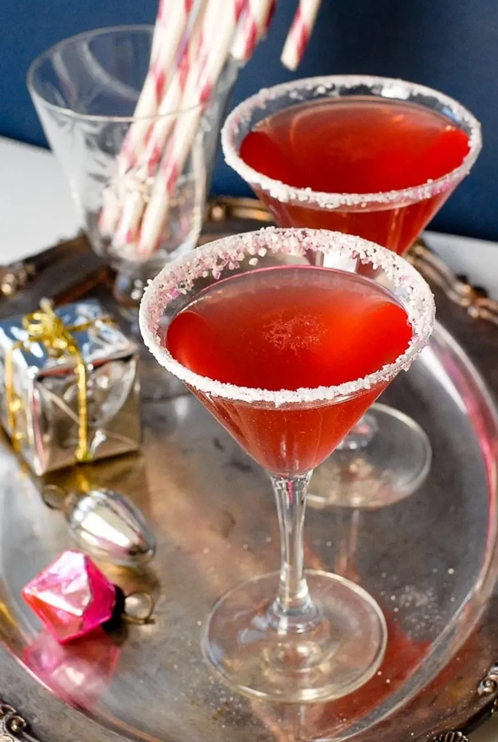 Candy Cane Cocktail with Homemade Candy Cane Infused Vodka