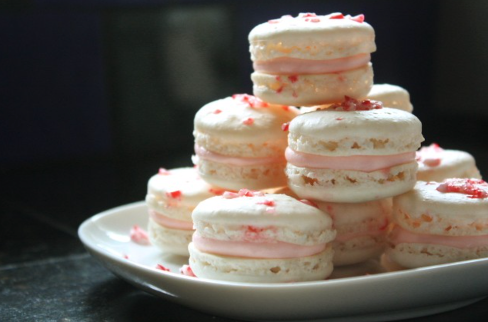 Candy Cane French Macarons