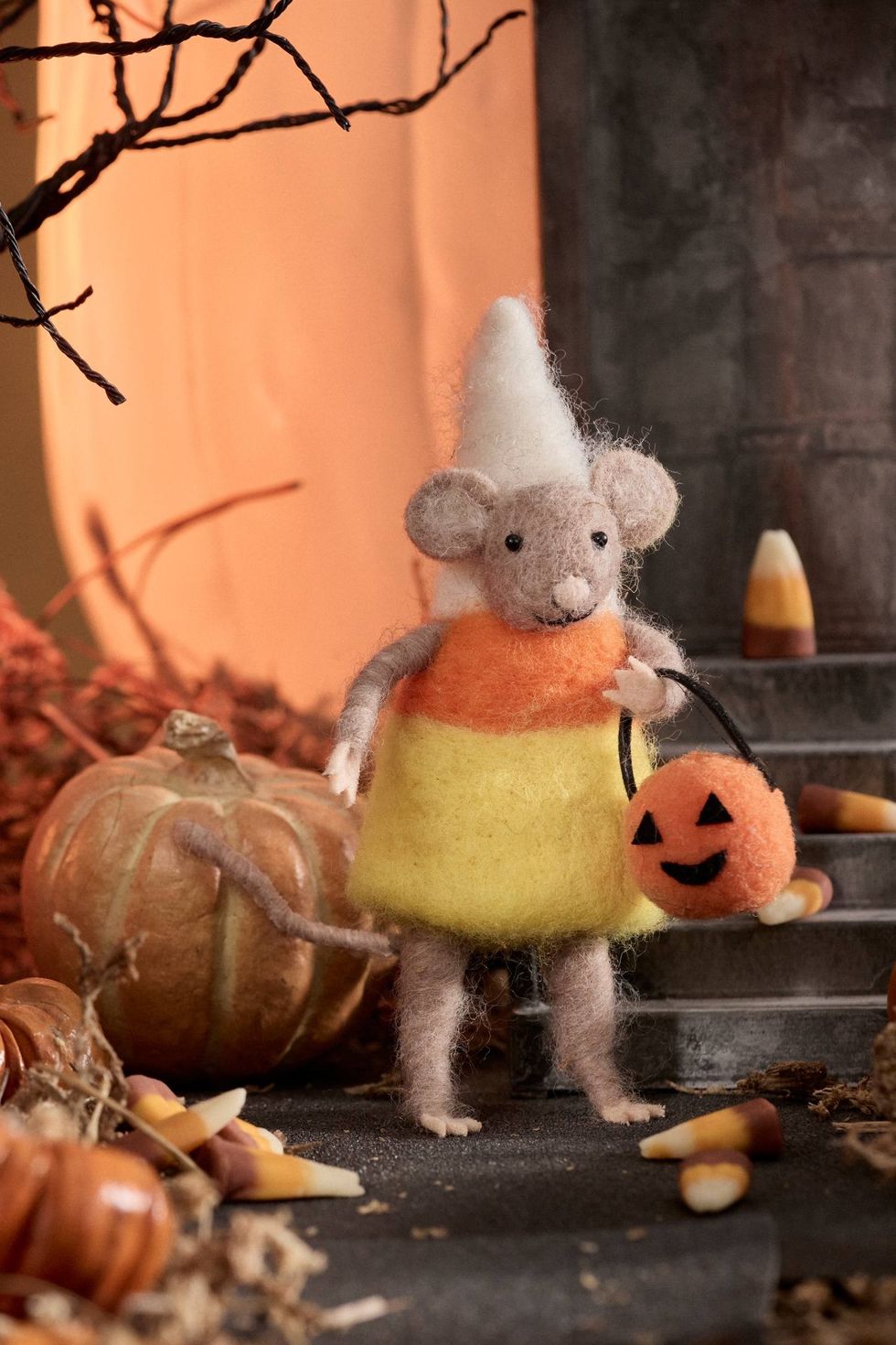 Candy Corn Mouse Felt Critter