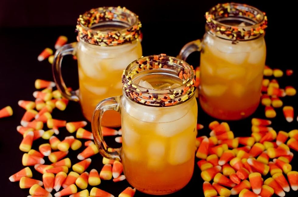 Candy Corn Punch Halloween Mocktail Recipe