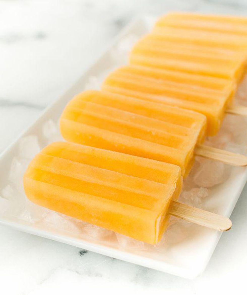 cantaloupe and lime orange colored popsicles