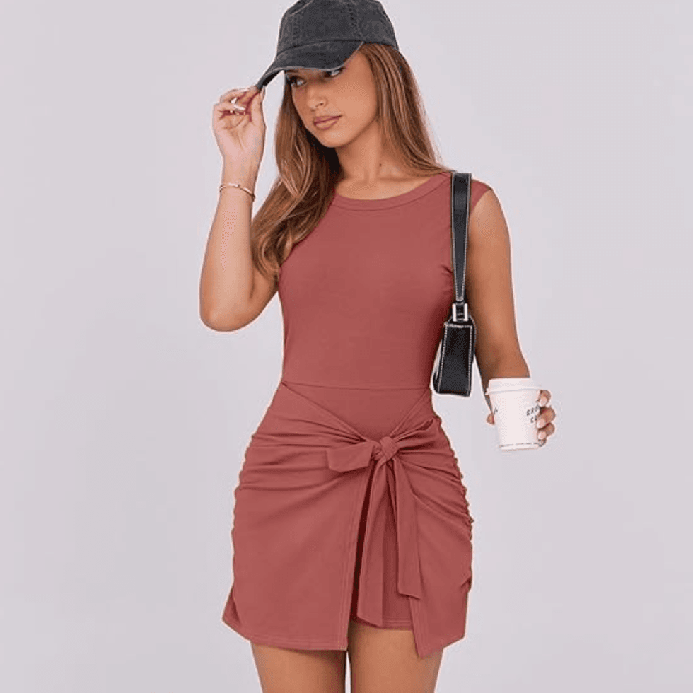 Caracilia Cinched Waist Skort Dress
