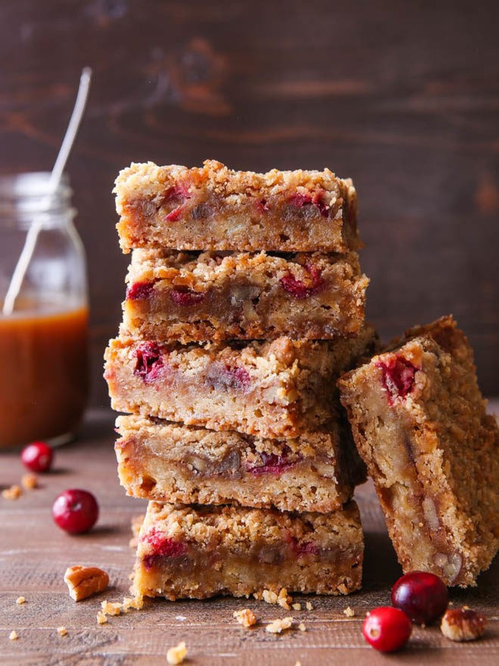 caramel cranberry nut bars