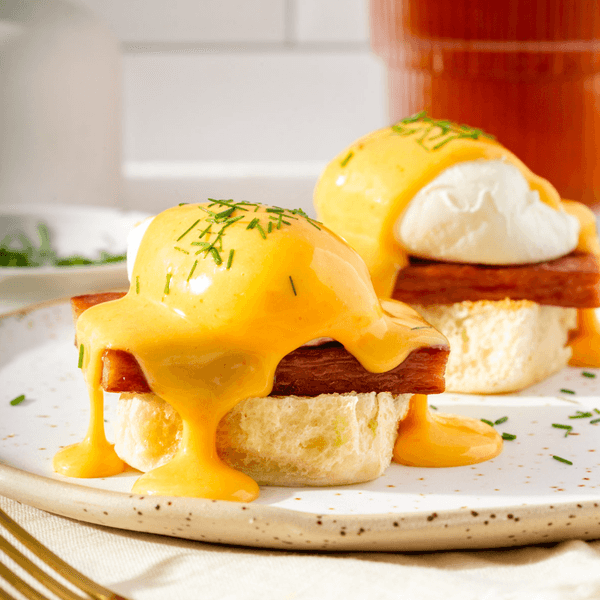 Caramelized Spam Benedict