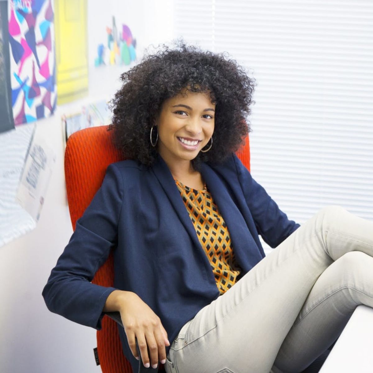 Career Woman in Desk Chair