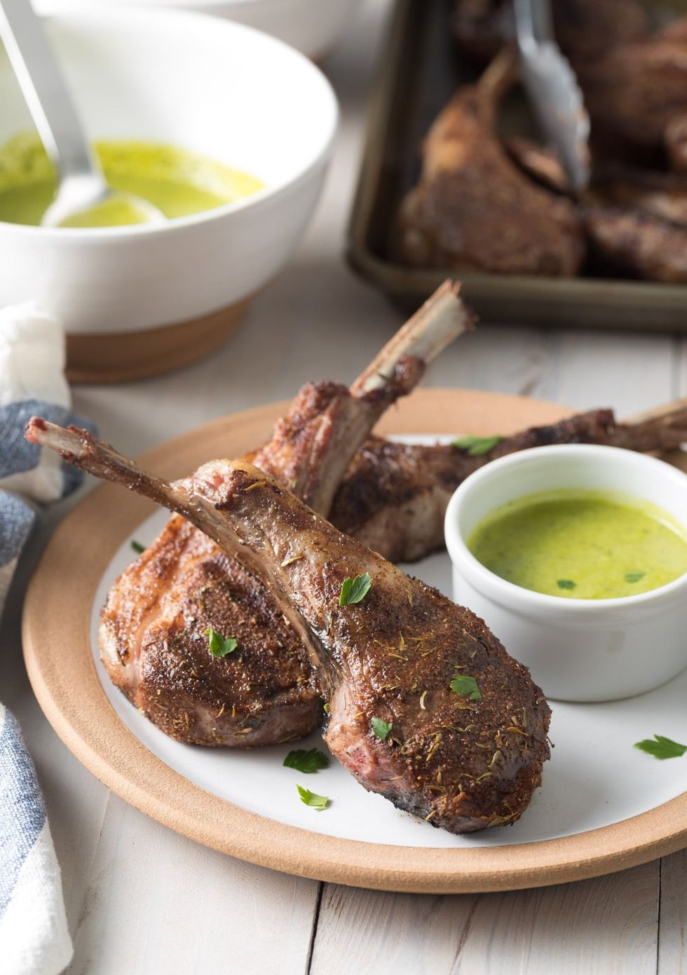 Caribbean Grilled Lamb Chops with Wasakaka