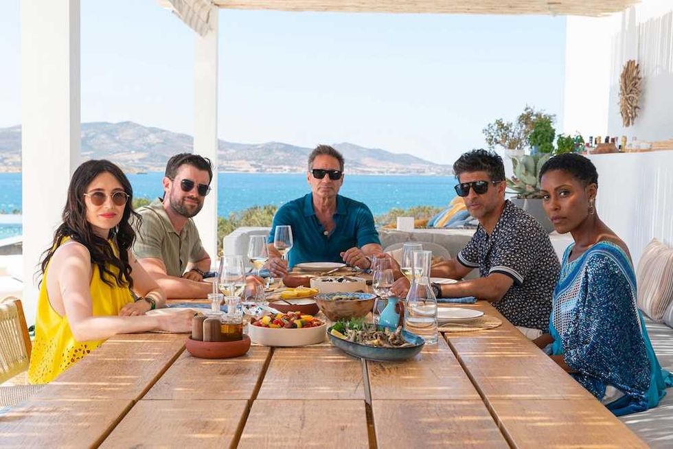 Carice Van Houten, Jack Whitehall, David Duchovny, Raza Jaffrey, and Christine Adams in Malice on Prime Video