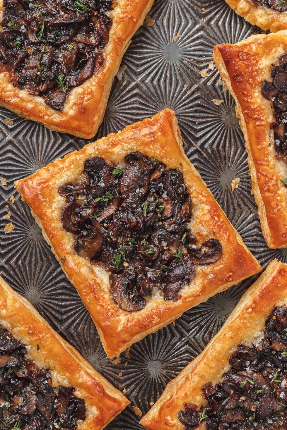 Carmelized Mushroom Puff Pastry Tarts