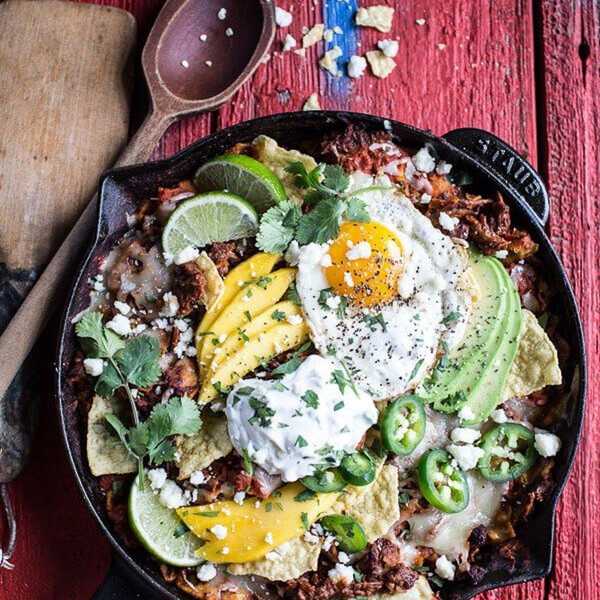 Carnitas Chilaquiles With Whipped Jalape\u00f1o Cream easy crockpot recipe