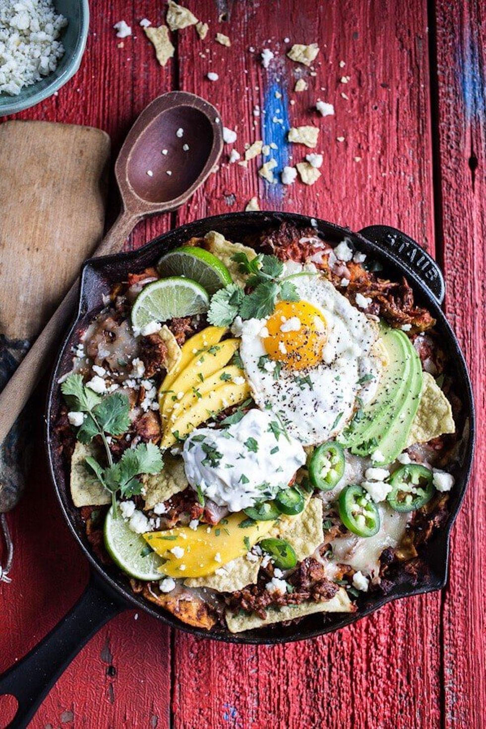 Carnitas Chilaquiles With Whipped Jalape\u00f1o Cream easy crockpot recipe