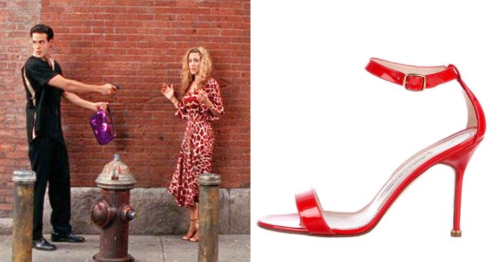 carrie bradshaw getting her shoes stolen in sex and the city