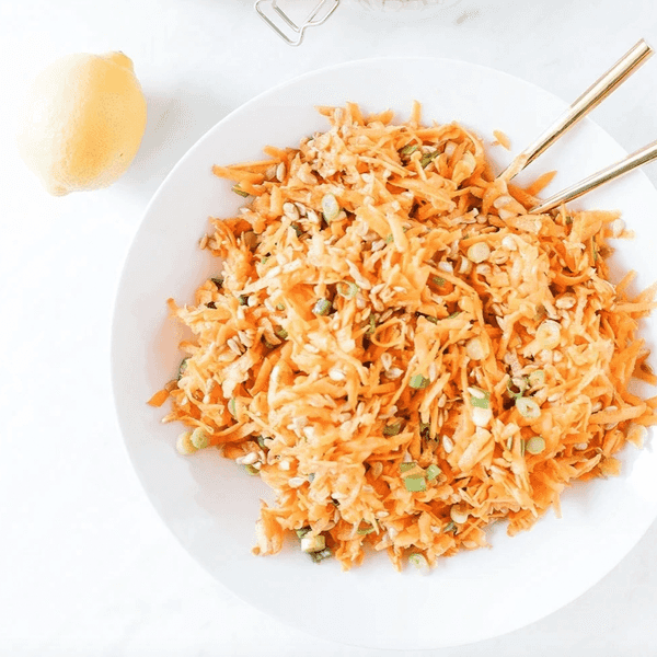 Carrot and Sunflower Seed Salad With Honey Lemon Dressing