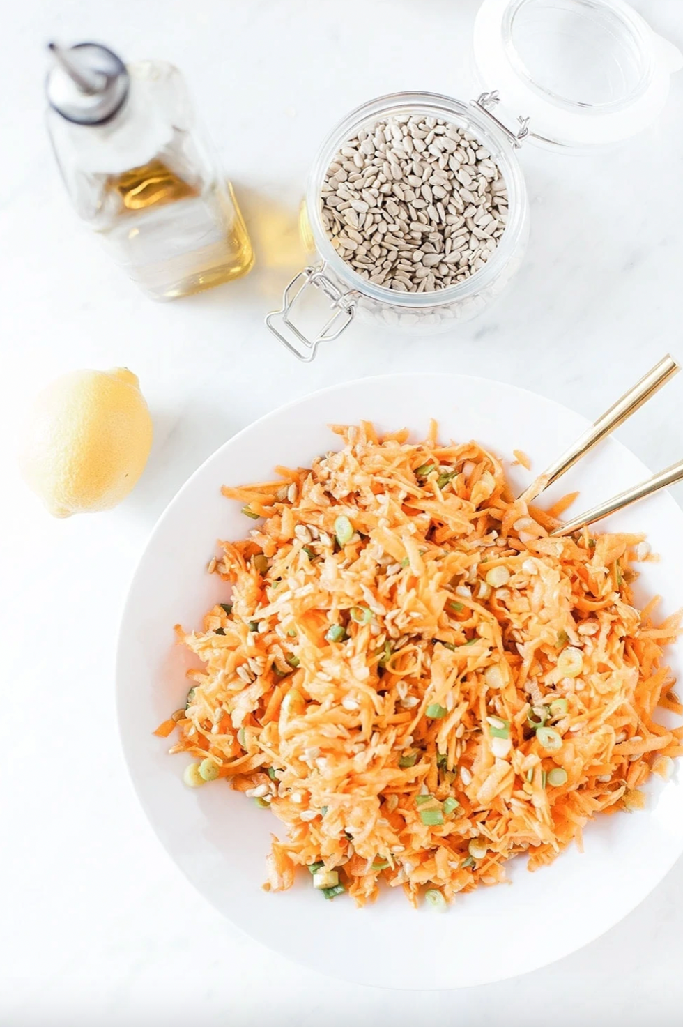 Carrot and Sunflower Seed Salad With Honey Lemon Dressing