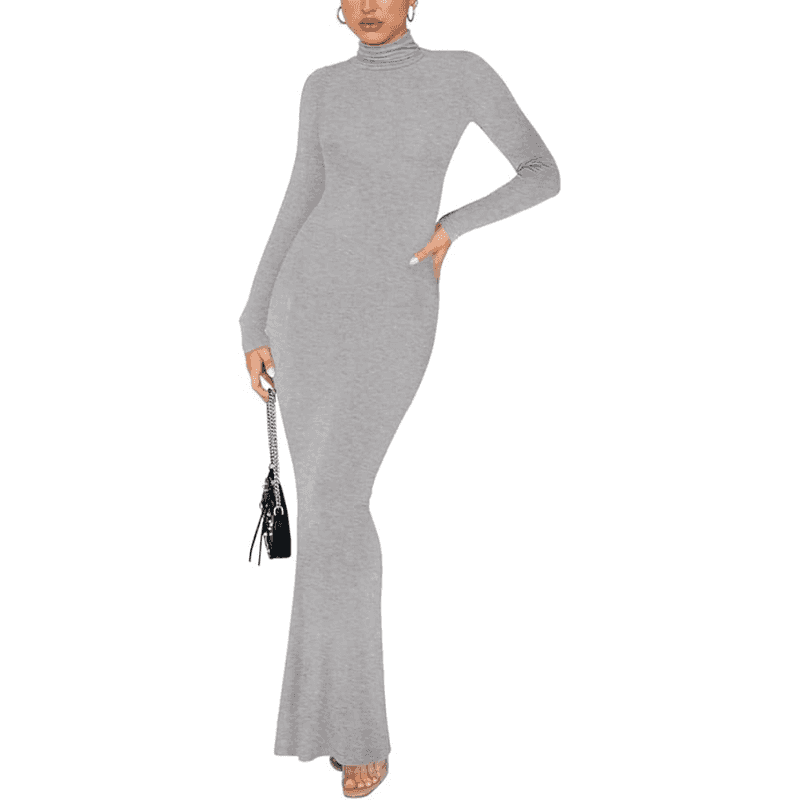 grey wool long sleeve dress Ivan Grundahl Copenhagen. Grey Viscose/Wool/Poly Blend Long Sleeve Dress