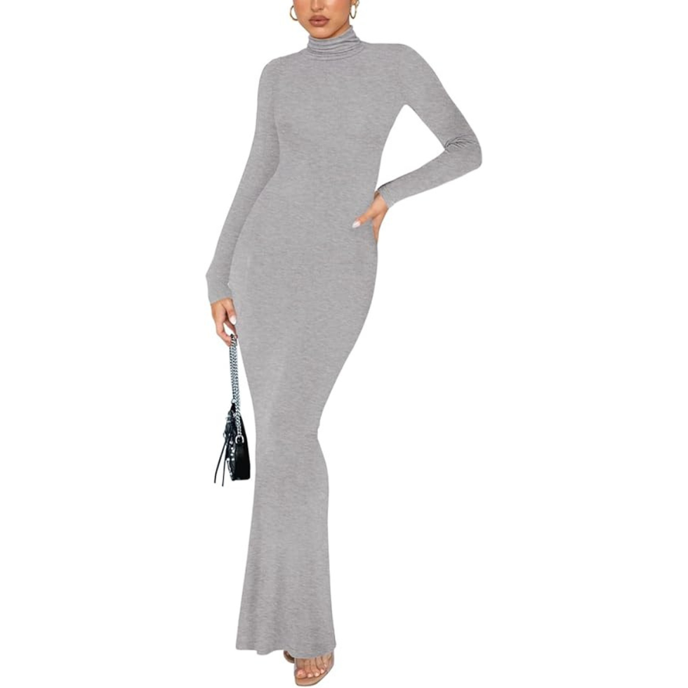 Casual Mock Turtleneck Dress