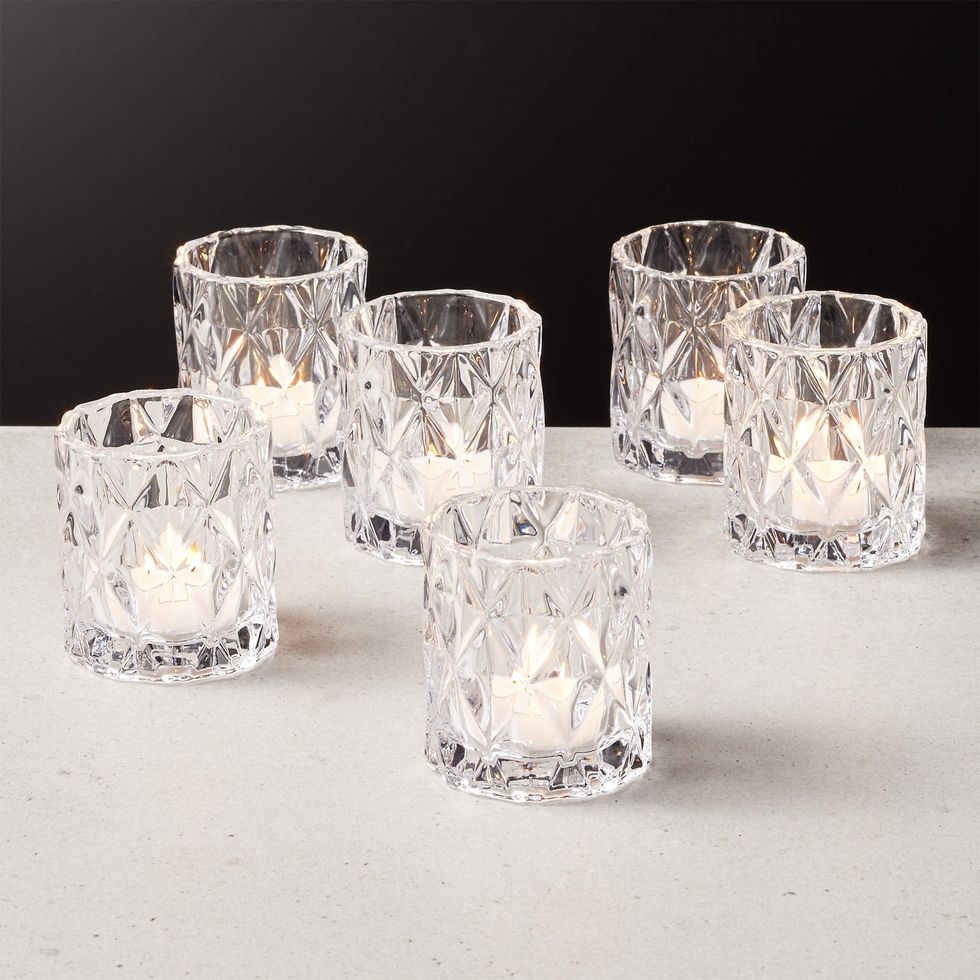 CB2 Betty Glass Tealight Candle Holders, Set of 6