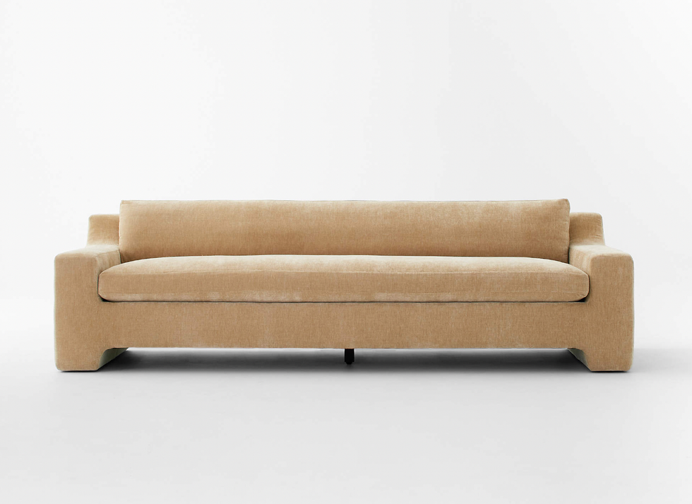 CB2 Durant Wheat Velvet Sofa