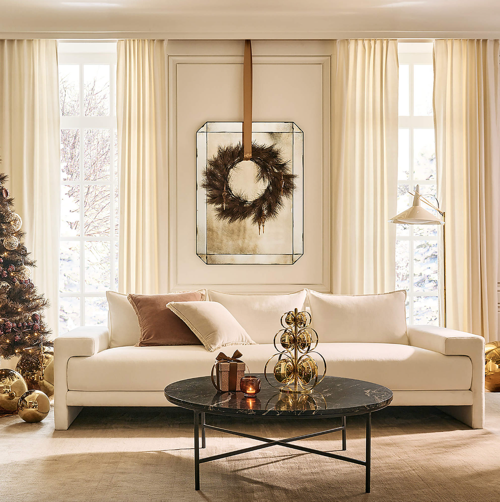 CB2 Faux Bronze Pine Holiday Wreath