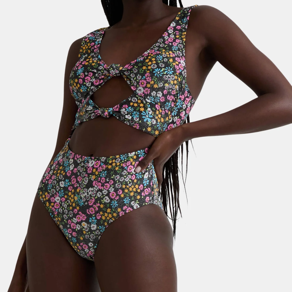 Celebrity Pink Cut Out One-Piece Swimsuit