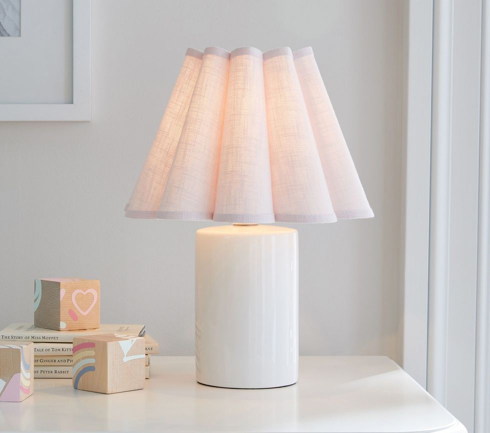 Ceramic Cylinder Fluted Lamp ($99)