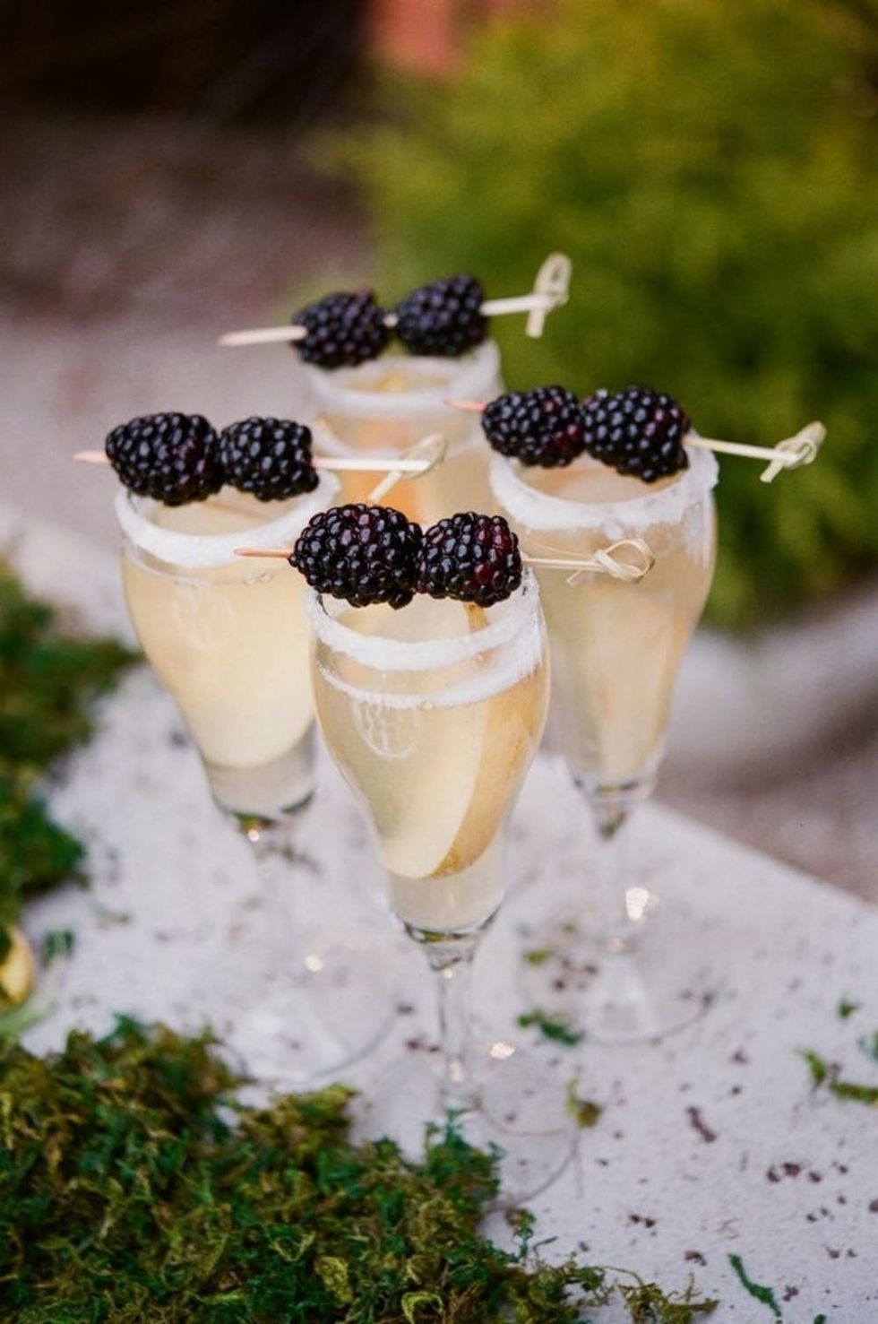 Champagne and Fruit cocktail for wedding