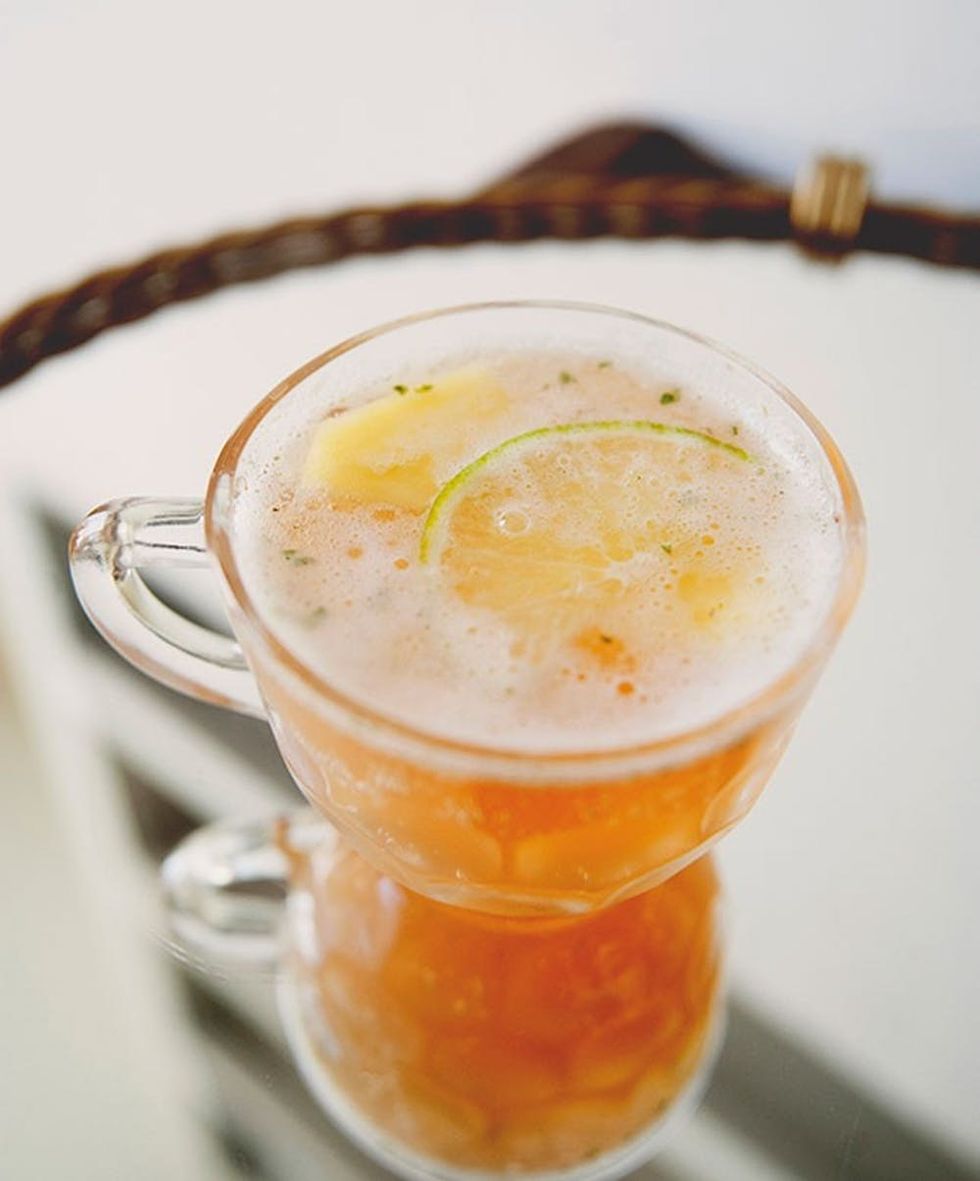 Champagne, Pineapple + Rum Punch