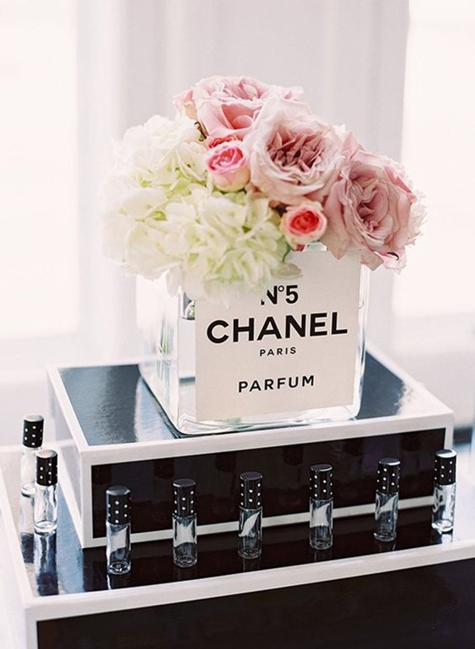 chanel perfume inspired decor for bridal shower