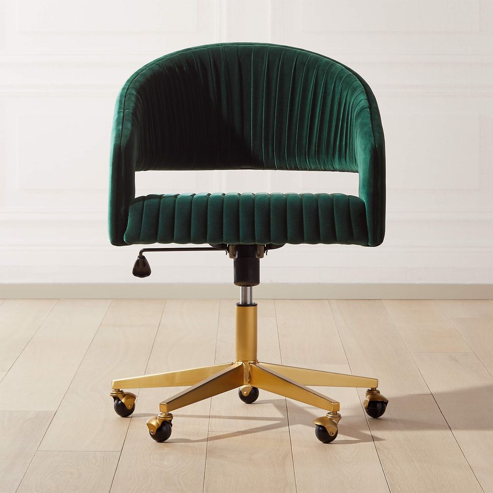 Channel Green Velvet Office Chair