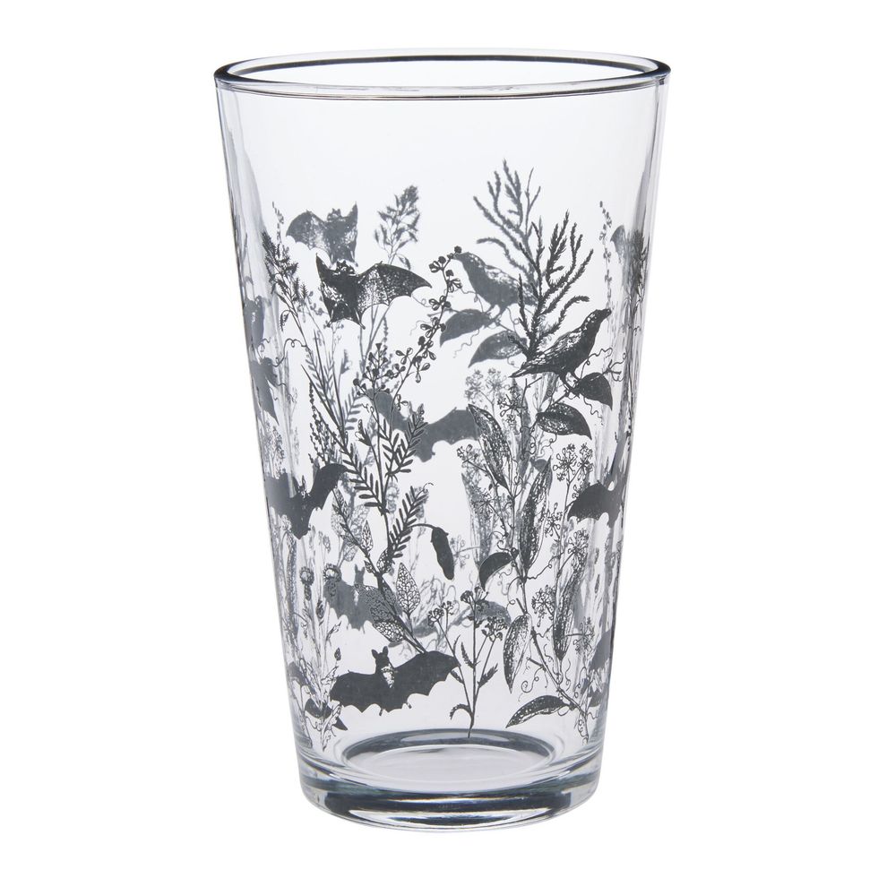 Charcoal Bat and Blackbird Pint Glass