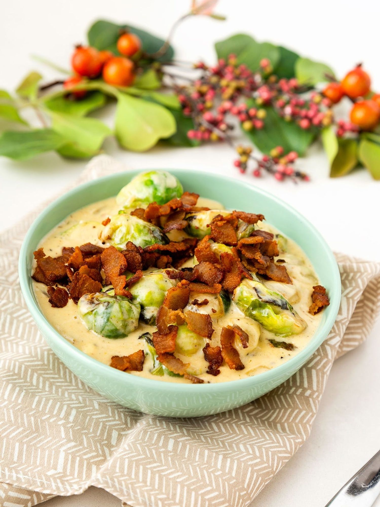 Cheesy bacon brussels sprouts