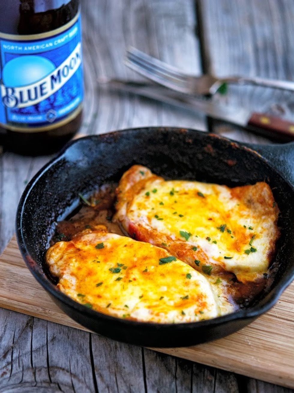 Cheesy Buffalo-Style Pork Chops