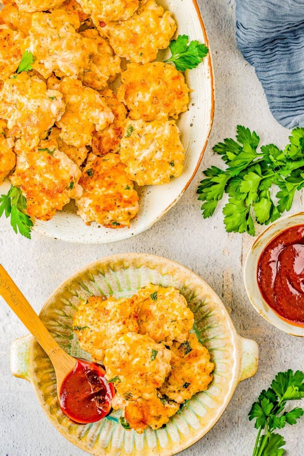 Cheesy Chicken Fritters