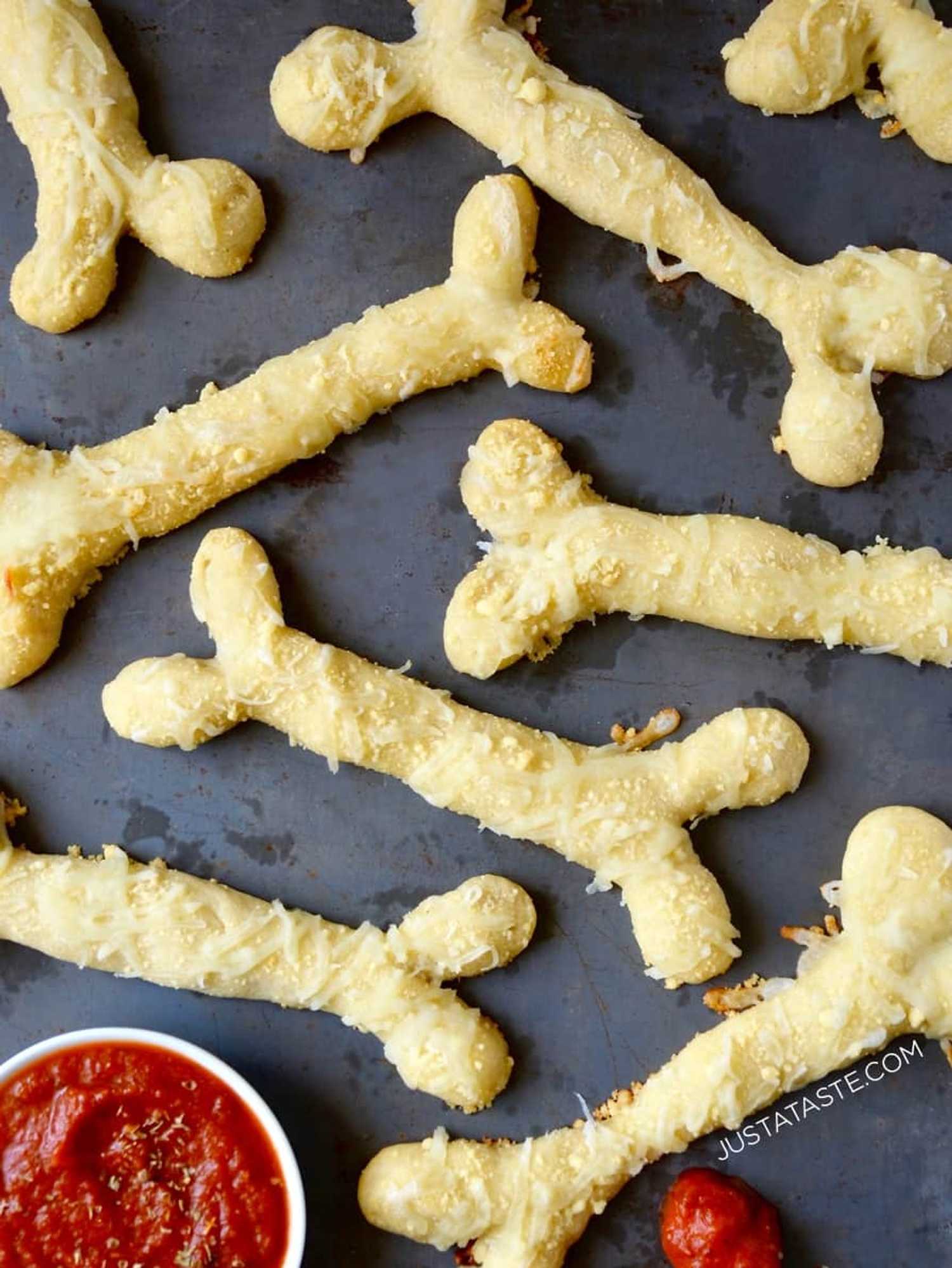 Cheesy Halloween Breadstick Bones