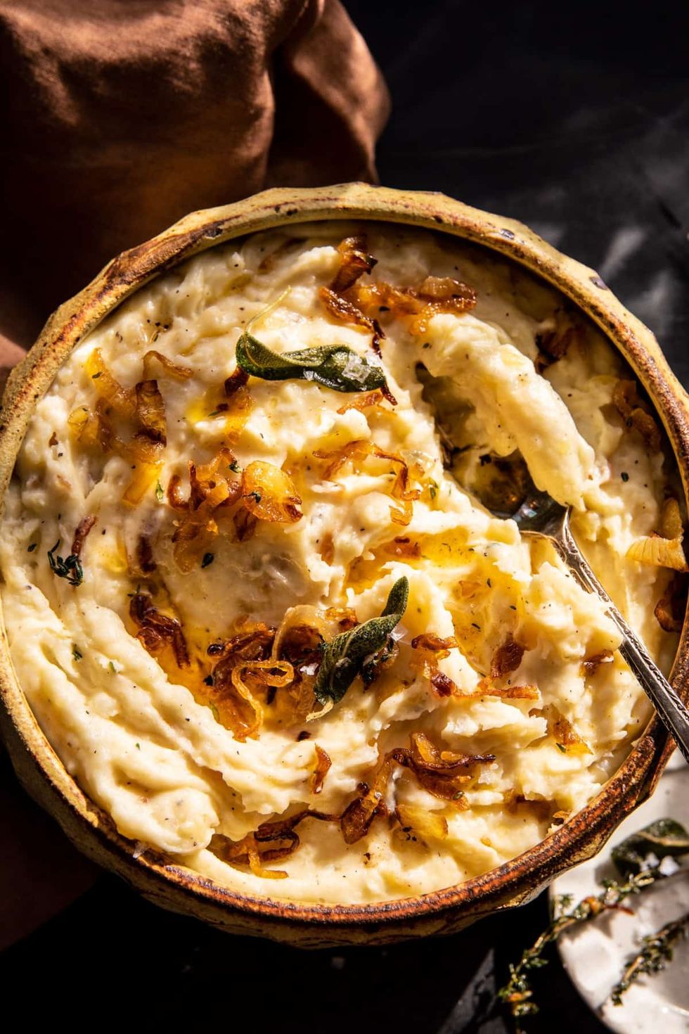 Cheesy Mashed Potatoes with Caramelized Onions
