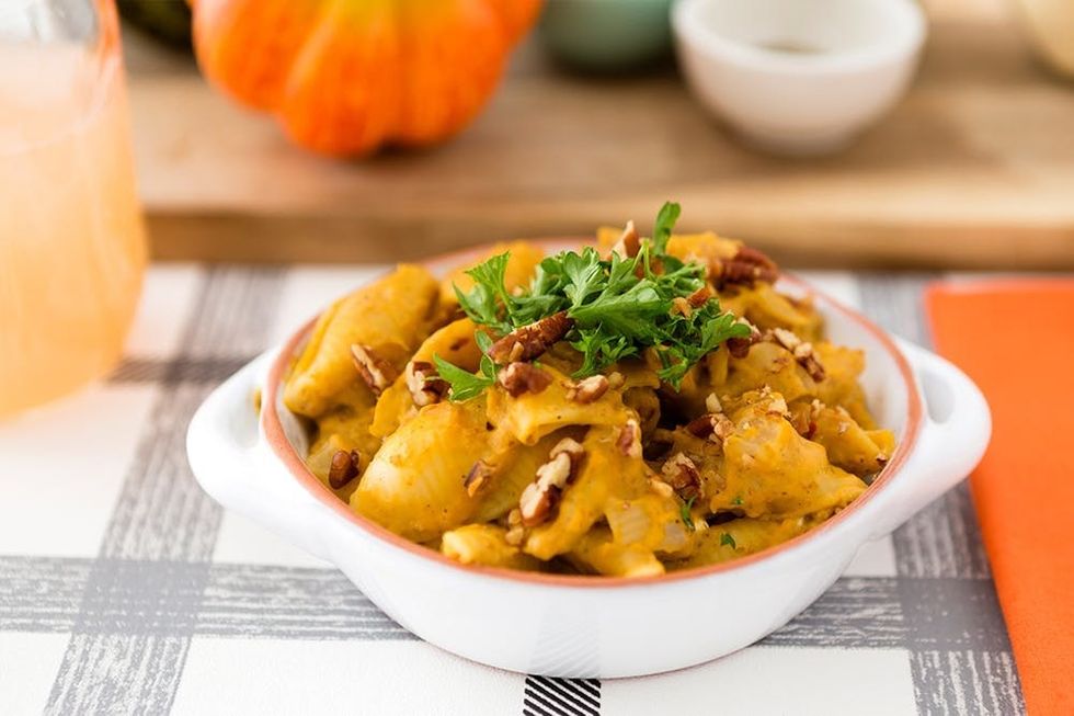 Cheesy Pumpkin Pecan Pasta