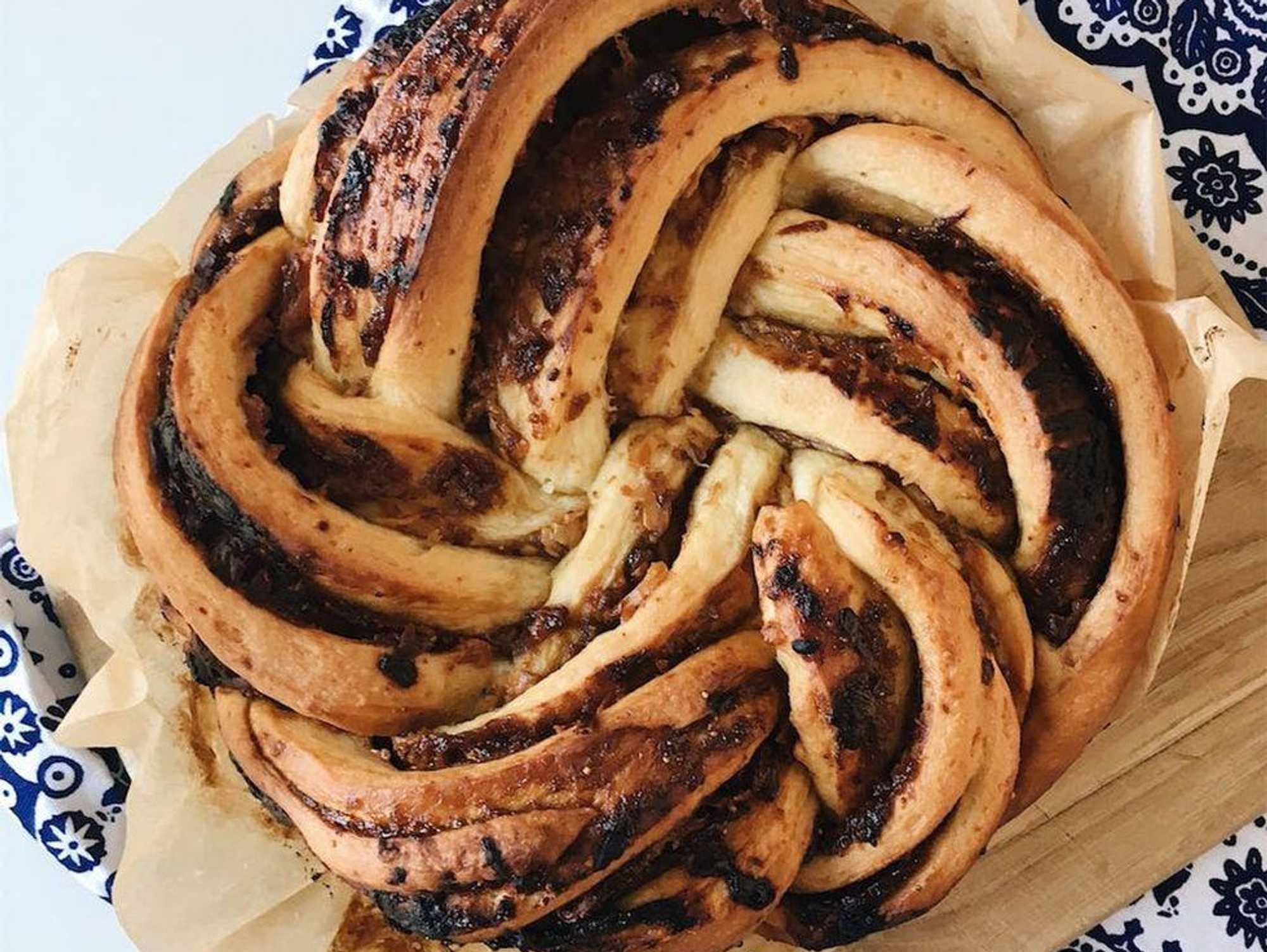 Cheesy Swirl Bread makes for a great premade camping meal.