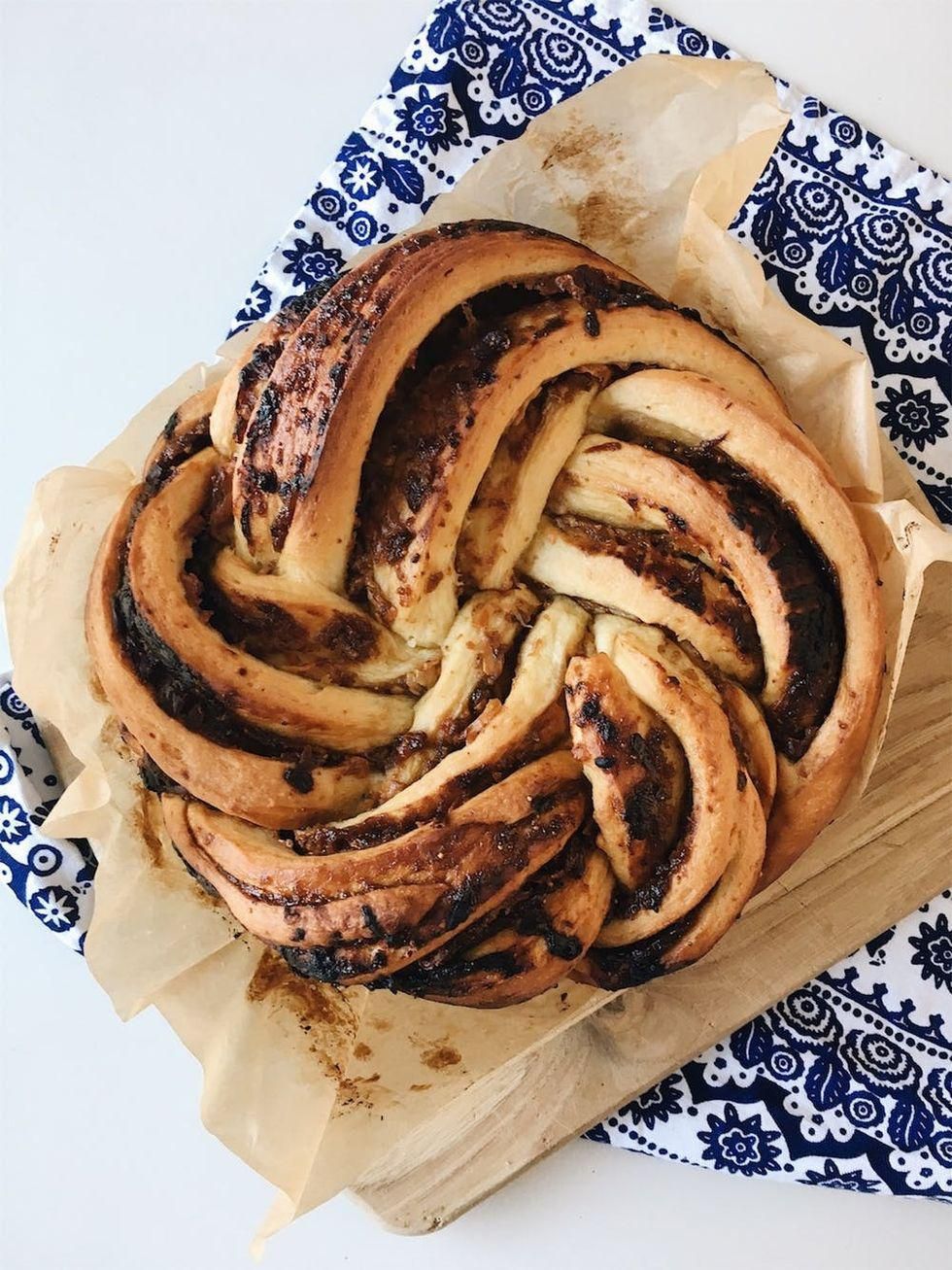 Cheesy Swirl Bread makes for a great premade camping meal.