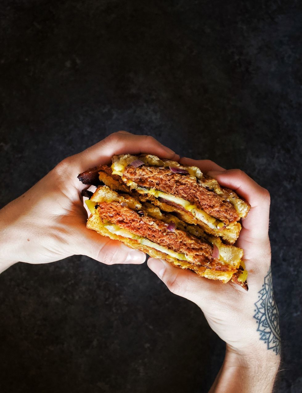 Cheesy Vegan Patty Melt