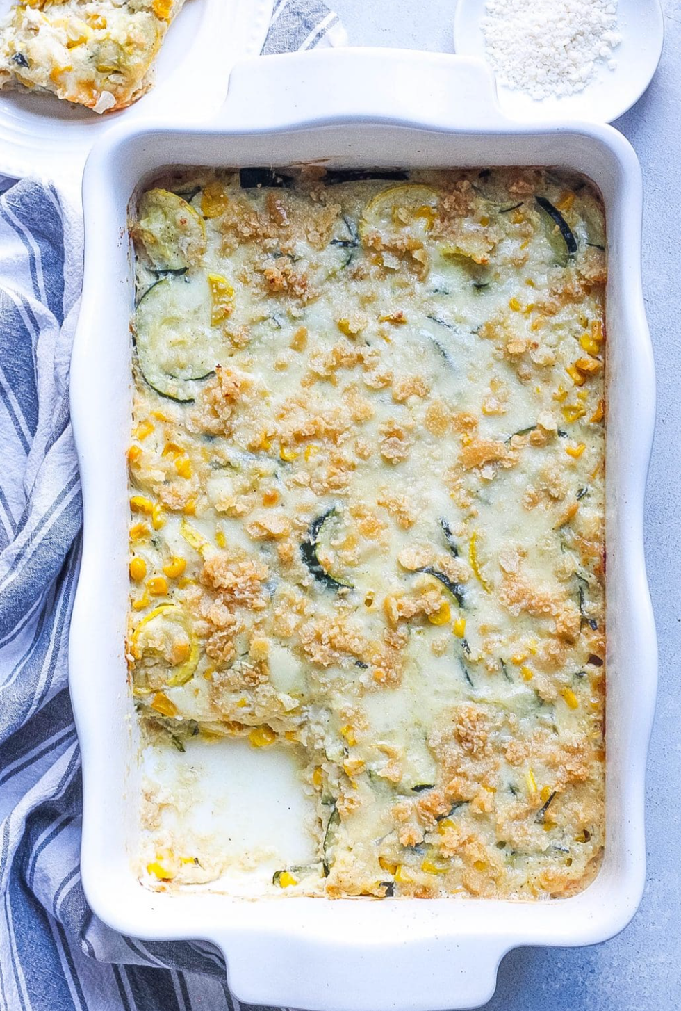 Cheesy Zucchini + Sqaush Casserole